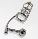 Steel Cock Cage With Penis & Anal Plug